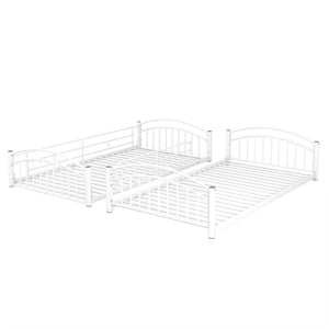 English Elm Twin Over Kids House Bunk Bed with Slide Powder Coated Metal Frame White MF313919AAK