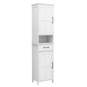 English Elm Double Door Slim Floor Cabinet Carved Detail Mdf Build for Bathroom or Entryway W28263146