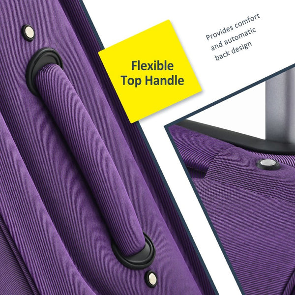 English Elm Softside Expandable Spinner Luggage 3 Piece Set with Tsa Lock and 360 Wheels Purple PP283608AAI