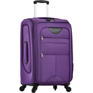 English Elm Softside Expandable Spinner Luggage 3 Piece Set with Tsa Lock and 360 Wheels Purple PP283608AAI