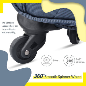 English Elm Softside Expandable Spinner Luggage 3 Piece Set with Tsa Lock and 360 Wheels Dark Blue PP283608AAM