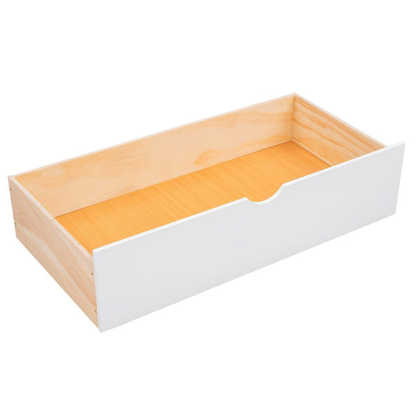 English Elm Twin Over Full Bunk Bed with Storage Staircase Built-in Shelves and Two Drawers White LT000228AAK-2