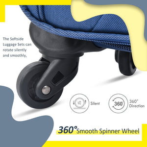 English Elm Softside Expandable Spinner Luggage 3 Piece Set with Tsa Lock and 360 Wheels Blue PP283608AAC