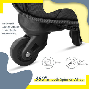 English Elm Softside Expandable Spinner Luggage 3 Piece Set with Tsa Lock and 360 Wheels Black PP283608AAB