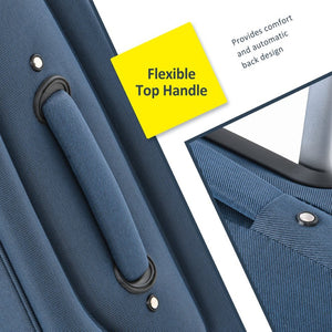 English Elm Softside Expandable Spinner Luggage 3 Piece Set with Tsa Lock and 360 Wheels Dark Blue PP283608AAM