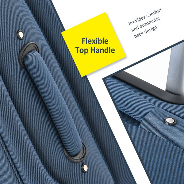 English Elm Softside Expandable Spinner Luggage 3 Piece Set with Tsa Lock and 360 Wheels Dark Blue PP283608AAM
