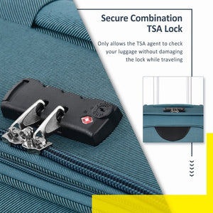 English Elm Softside Expandable Spinner Luggage 3 Piece Set with Tsa Lock and 360 Wheels Green PP283608AAF