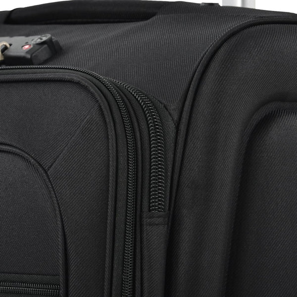 English Elm Softside Expandable Spinner Luggage 3 Piece Set with Tsa Lock and 360 Wheels Black PP283608AAB