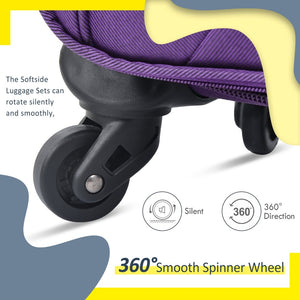 English Elm Softside Expandable Spinner Luggage 3 Piece Set with Tsa Lock and 360 Wheels Purple PP283608AAI