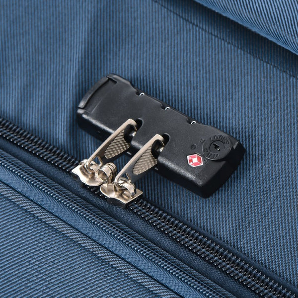 English Elm Softside Expandable Spinner Luggage 3 Piece Set with Tsa Lock and 360 Wheels Dark Blue PP283608AAM