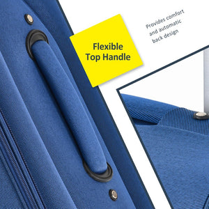 English Elm Softside Expandable Spinner Luggage 3 Piece Set with Tsa Lock and 360 Wheels Blue PP283608AAC