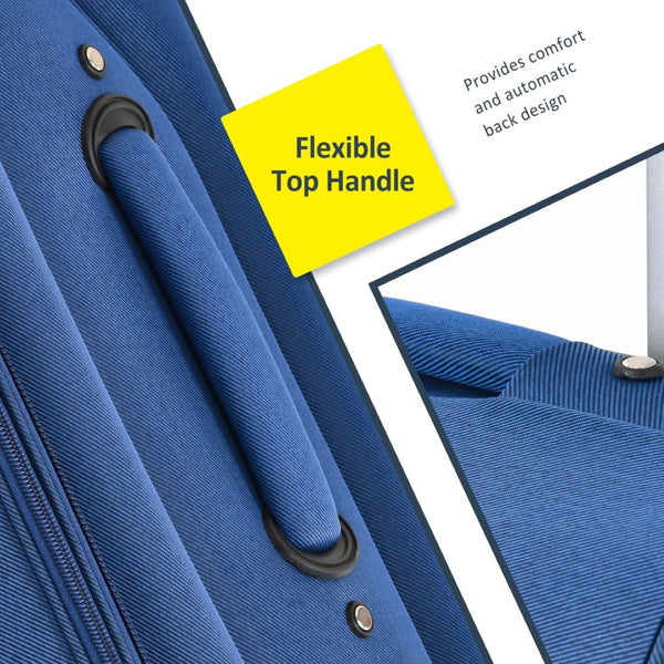 English Elm Softside Expandable Spinner Luggage 3 Piece Set with Tsa Lock and 360 Wheels Blue PP283608AAC
