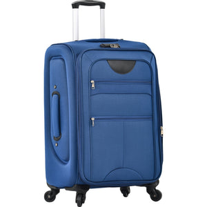 English Elm Softside Expandable Spinner Luggage 3 Piece Set with Tsa Lock and 360 Wheels Blue PP283608AAC