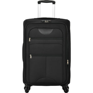 English Elm Softside Expandable Spinner Luggage 3 Piece Set with Tsa Lock and 360 Wheels Black PP283608AAB