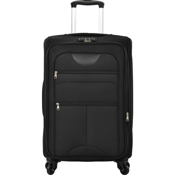 English Elm Softside Expandable Spinner Luggage 3 Piece Set with Tsa Lock and 360 Wheels Black PP283608AAB