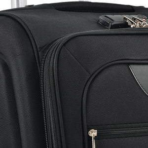 English Elm Softside Expandable Spinner Luggage 3 Piece Set with Tsa Lock and 360 Wheels Black PP283608AAB
