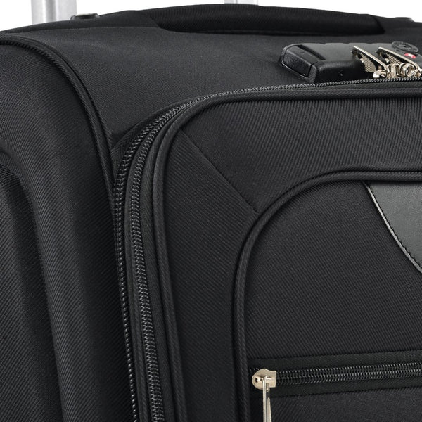English Elm Softside Expandable Spinner Luggage 3 Piece Set with Tsa Lock and 360 Wheels Black PP283608AAB