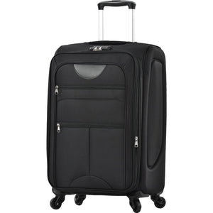 English Elm Softside Expandable Spinner Luggage 3 Piece Set with Tsa Lock and 360 Wheels Black PP283608AAB