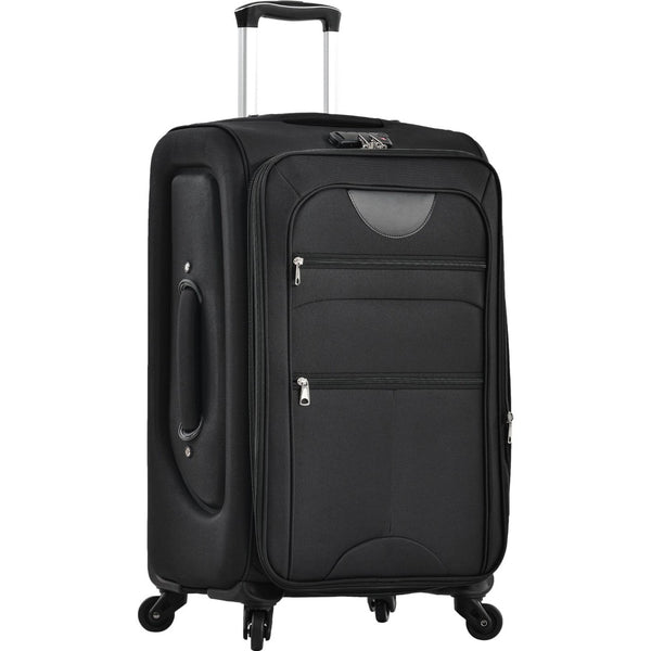 English Elm Softside Expandable Spinner Luggage 3 Piece Set with Tsa Lock and 360 Wheels Black PP283608AAB