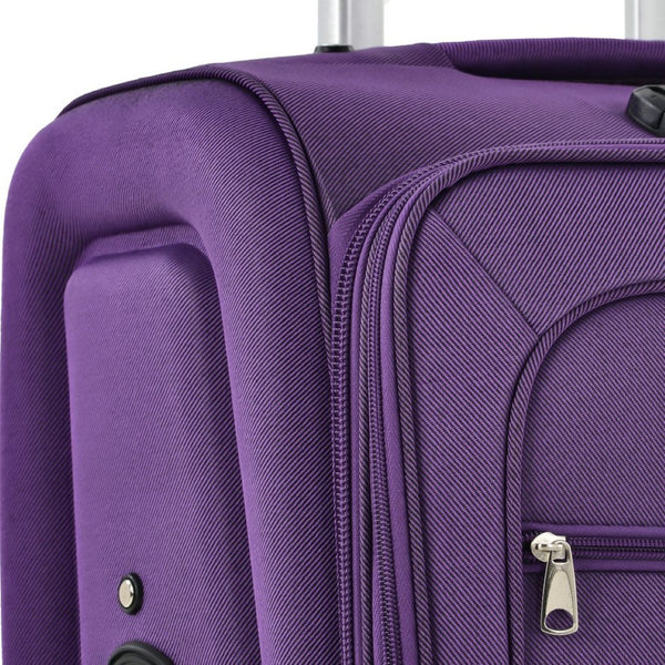 English Elm Softside Expandable Spinner Luggage 3 Piece Set with Tsa Lock and 360 Wheels Purple PP283608AAI