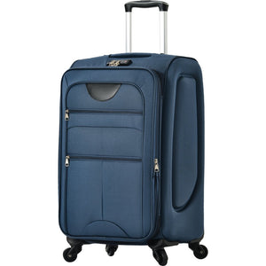 English Elm Softside Expandable Spinner Luggage 3 Piece Set with Tsa Lock and 360 Wheels Dark Blue PP283608AAM