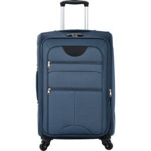 English Elm Softside Expandable Spinner Luggage 3 Piece Set with Tsa Lock and 360 Wheels Dark Blue PP283608AAM