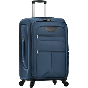 English Elm Softside Expandable Spinner Luggage 3 Piece Set with Tsa Lock and 360 Wheels Dark Blue PP283608AAM