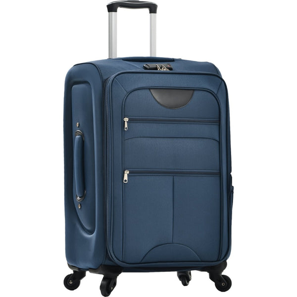 English Elm Softside Expandable Spinner Luggage 3 Piece Set with Tsa Lock and 360 Wheels Dark Blue PP283608AAM
