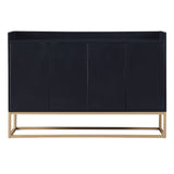 English Elm Trexm Modern Sideboard Elegant Buffet Cabinet With Large Storage Space For Dining Room, Entryway (Black)