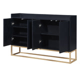 English Elm Trexm Modern Sideboard Elegant Buffet Cabinet With Large Storage Space For Dining Room, Entryway (Black)