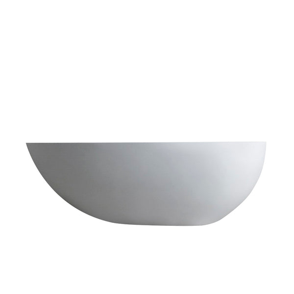 English Elm 59 Inch Stone Resin Freestanding Egg Bathtub Matte White Spa Soaking Centerpiece W161370618