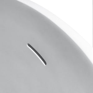 English Elm 59 Inch Stone Resin Freestanding Egg Bathtub Matte White Spa Soaking Centerpiece W161370618