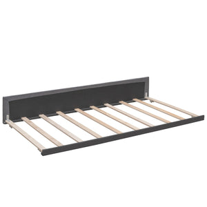 English Elm Upholstered Queen Platform Bed with Tufted Linen Headboard Storage Drawers and Trundle Dark Gray LP100314AAE-1