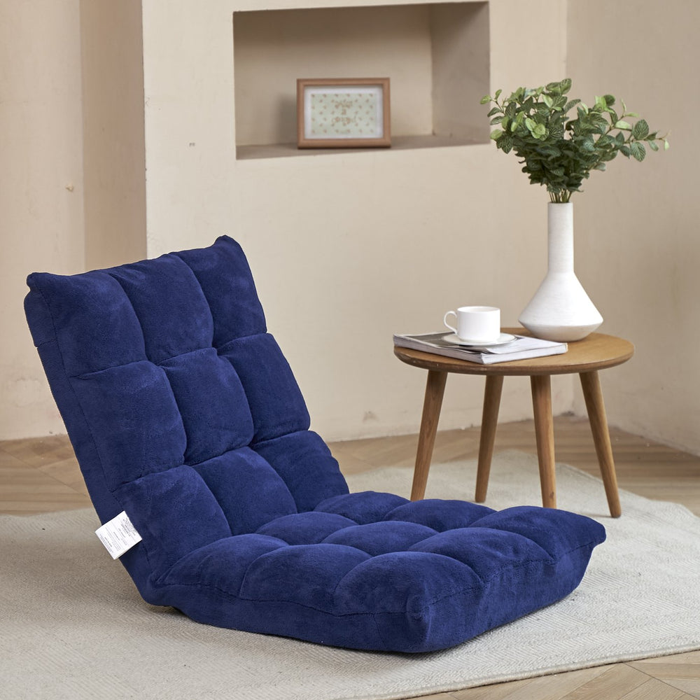 English Elm Modern Folding Lounge Chaise with 5 Reclining Positions, Ergonomic Thick Fabric Comfort for Home Gaming W24464029