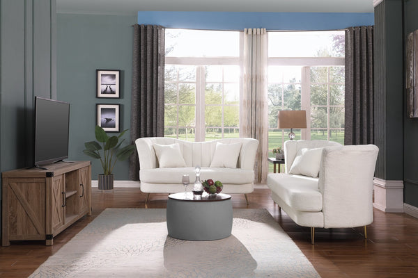 English Elm Round Ottoman Set with Storage - 2-in-1 Convertible Coffee Table & Footstool, Velvet Upholstery, Compact Accent Piece for Living Room, Bedroom, Office Gray W142065119