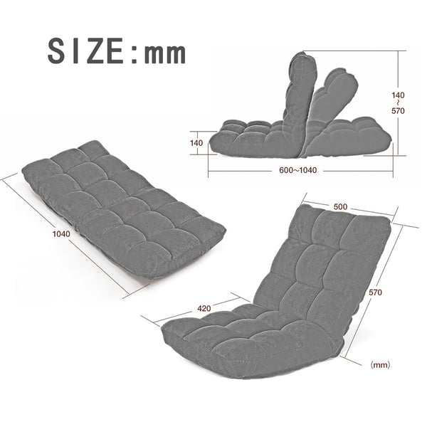 English Elm Modern Folding Lounge Chaise with 5 Reclining Positions, Ergonomic Thick Fabric Comfort for Home Gaming W24464029