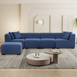 English Elm Sectional Sofa With Ottoman Diy Combination Sofa Blue