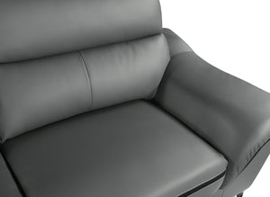 English Elm Genuine premium leather lounge chair with supportive cushioning, durable frame and elegant modern design Gray B05777856