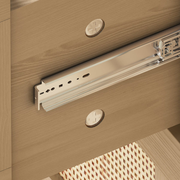 English Elm 6 Rattan 6-Drawer Dresser with Woven Fronts for Bedroom & Living Room — Stylish Storage, Durable Design W75763040