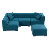 English Elm Sectional Sofa With Removable Ottoman Green