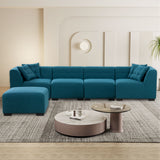 English Elm Sectional Sofa With Removable Ottoman Green