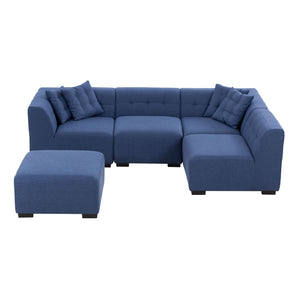 English Elm Sectional Sofa With Ottoman Diy Combination Sofa Blue