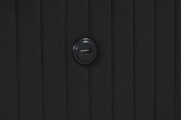 English Elm Lizelle King Size Upholstered Bed with LED Fireplace Display, USB, Bluetooth Speakers, Velvet Finish G150108990