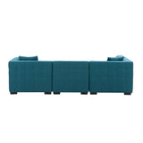 English Elm Sectional Sofa With Removable Ottoman Green