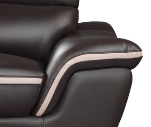 English Elm Genuine premium leather lounge chair with supportive cushioning, durable frame and elegant modern design Brown B05777853