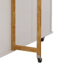 English Elm Kitchen Rolling Island Cart with Solid Wood Top Three Drawers and Cabinet Storage W75763043