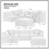 English Elm Sectional Sofa With Ottoman Diy Combination Sofa Blue