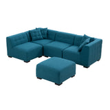 English Elm Sectional Sofa With Removable Ottoman Green