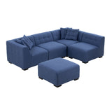 English Elm Sectional Sofa With Ottoman Diy Combination Sofa Blue