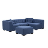 English Elm Sectional Sofa With Ottoman Diy Combination Sofa Blue